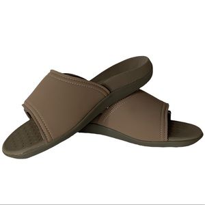 Vionic Camel Khaki Brown Kiwi Unisex Motion Control Orthotic Slide Sandals 8
